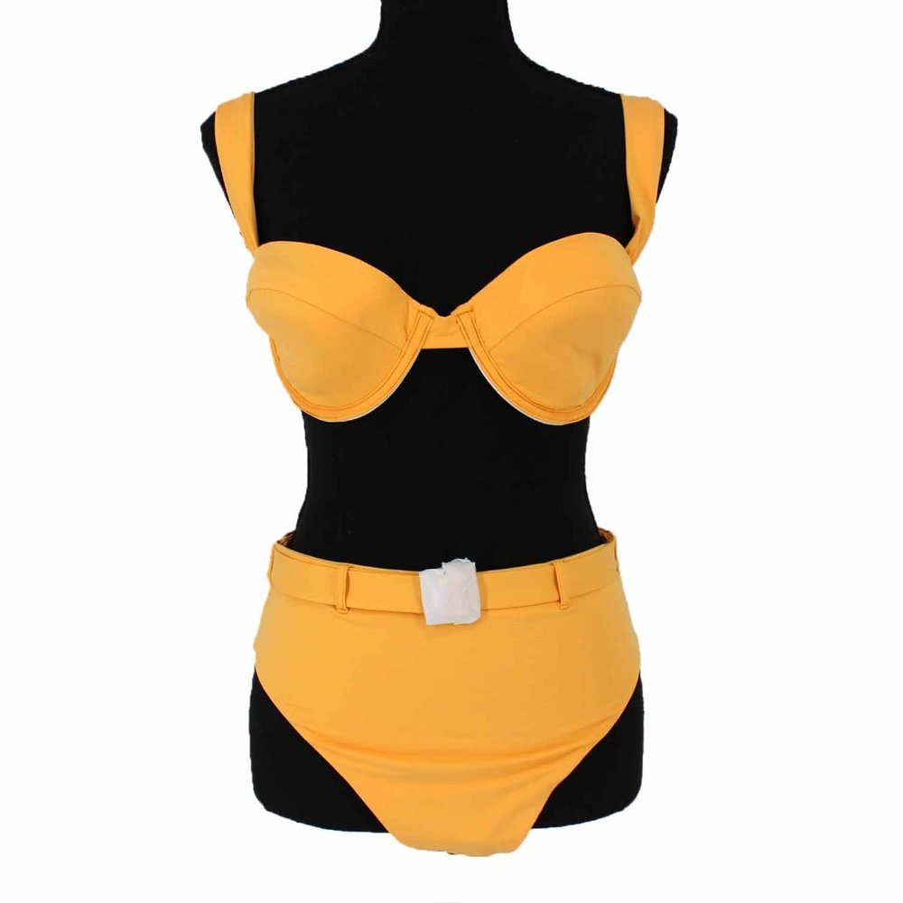 WeWoreWhat Emily/Onia Two Piece Swimsuit XL Warm Apricot Orange X-Large NEW